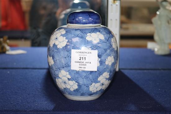 A Chinese blue and white jar, 18th/19th century